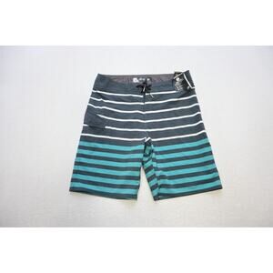 Volcom Modtec Stretch Performance Board Shorts Athletic Striped Water Mens Sz 29